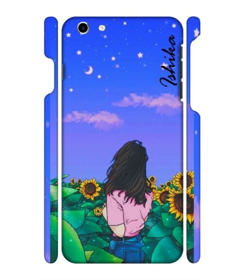 Girl in flower farm with Customize text iPhone 6 Plus Mobile Cover