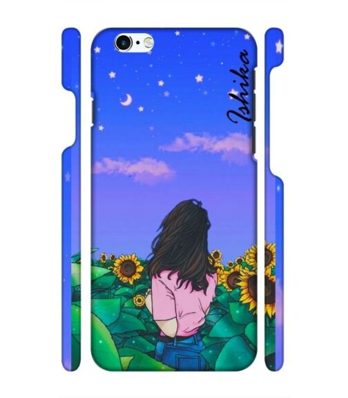 Girl in flower farm with Customize text iPhone 6 Mobile Cover
