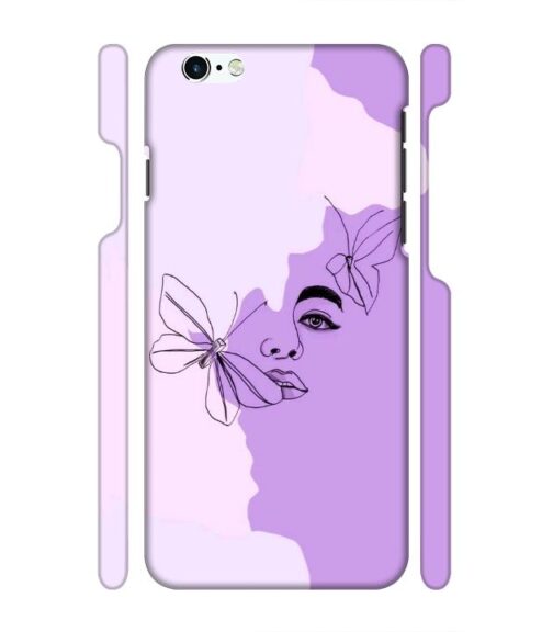 Face sketch with butterfly iPhone 6 Mobile Cover