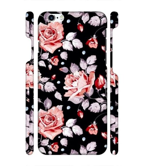 Floral design with black background iPhone 6 Mobile Cover