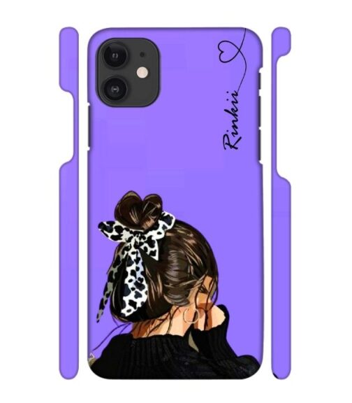 Girl with Customize text iPhone 11 Mobile Cover