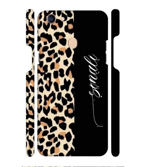 Half tiger skin & half black Pattern Oppo F7 Mobile Cover