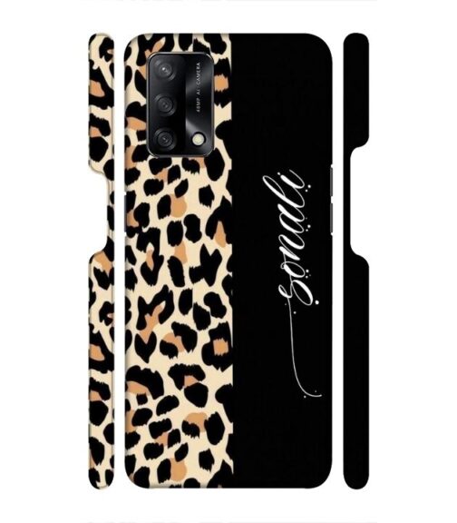 Half tiger skin & half black Pattern Oppo F19 S Mobile Cover