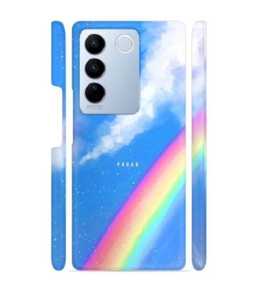 Blue sky with rainbow pattern Vivo V27 5G Mobile Cover