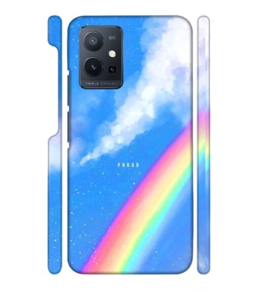 Blue sky with rainbow pattern Vivo T1 (5) Mobile Cover