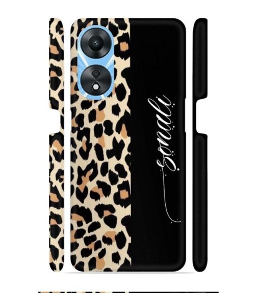 Half tiger skin & half black Pattern Oppo A78 4G Mobile Cover