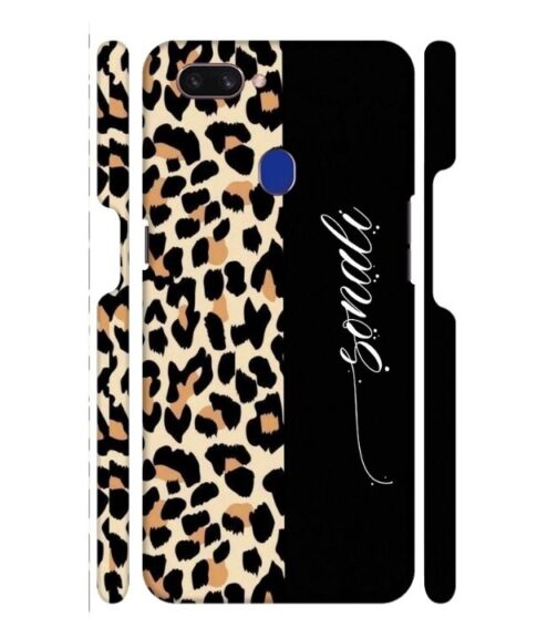 Half tiger skin & half black Pattern Oppo F9 Pro Mobile Cover