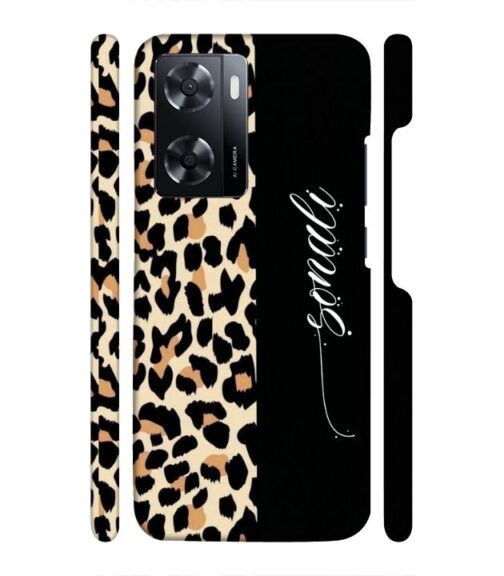 Half tiger skin & half black Pattern Oppo A77 S Mobile Cover