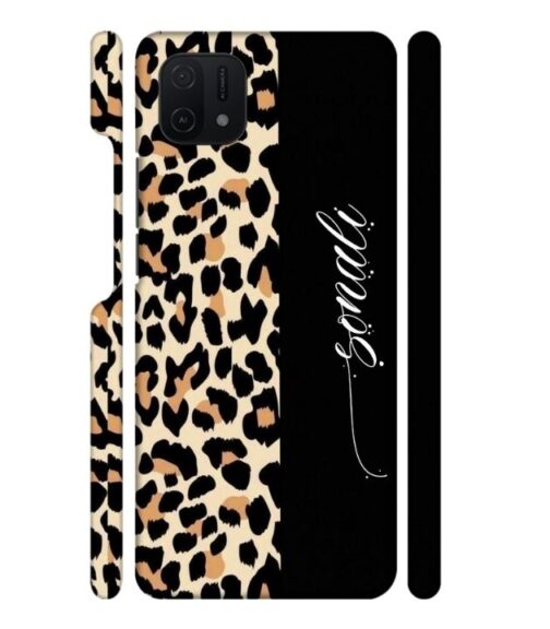 Half tiger skin & half black Pattern Oppo A16 E Mobile Cover