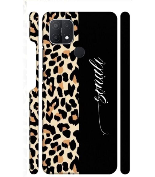 Half tiger skin & half black Pattern Oppo A15 S Mobile Cover
