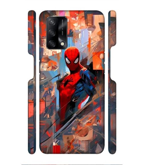 Spiderman graphics with mirror effect Oppo F19 S Mobile Cover