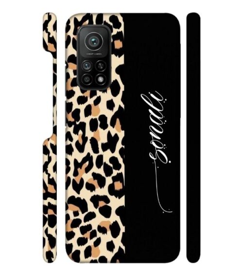 Half tiger skin & half black Pattern Mi 10T Mobile Cover