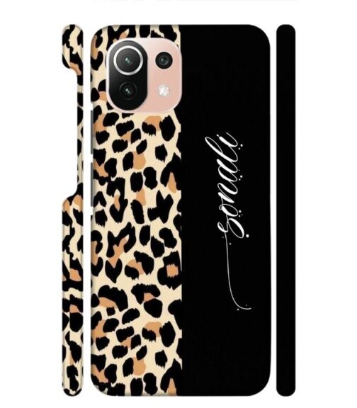 Half tiger skin & half black Pattern Mi 11 Lite Mobile Cover
