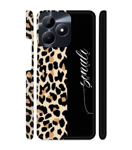 Half tiger skin & half black Pattern Realme C53 Mobile Cover