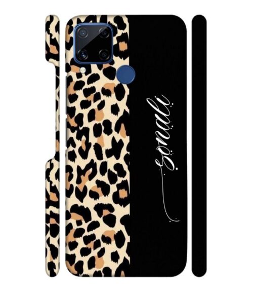 Half tiger skin & half black Pattern Realme C15 Mobile Cover