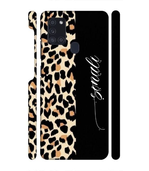 Half tiger skin & half black Pattern Samsung Galaxy A21 S Mobile Cover