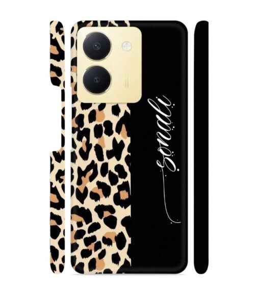Half tiger skin & half black Pattern Vivo Y27 Mobile Cover