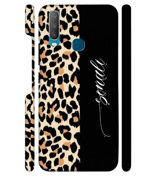 Half tiger skin & half black Pattern Vivo Y19 Mobile Cover