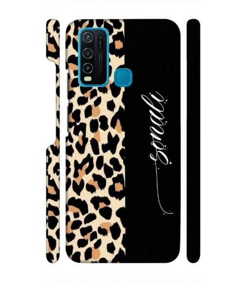 Half tiger skin & half black Pattern Vivo Y30 Mobile Cover