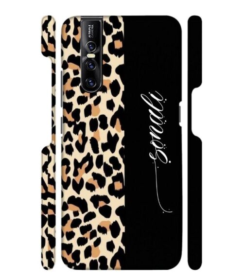 Half tiger skin & half black Pattern Vivo V15 Pro Mobile Cover