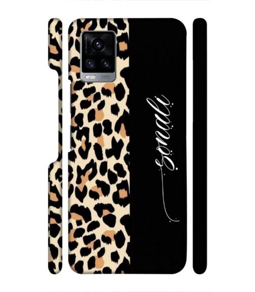 Half tiger skin & half black Pattern Vivo V20 Mobile Cover