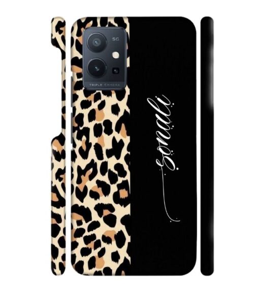 Half tiger skin & half black Pattern Vivo T1 (5) Mobile Cover