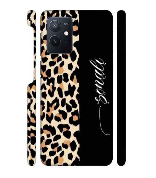 Half tiger skin & half black Pattern iQOO Z6 Mobile Cover
