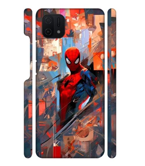 Spiderman graphics with mirror effect Oppo A16 E Mobile Cover
