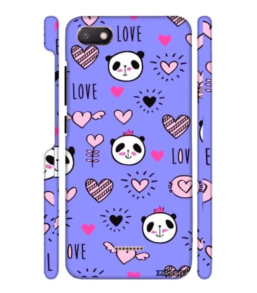 Love text with panda emoji Redmi 6 A Mobile Cover
