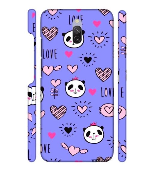 Love text with panda emoji Redmi 8A Dual Mobile Cover