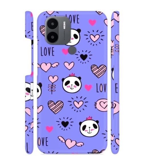Love text with panda emoji Redmi A1 Plus Mobile Cover