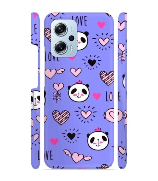 Love text with panda emoji Redmi K50i 5G Mobile Cover