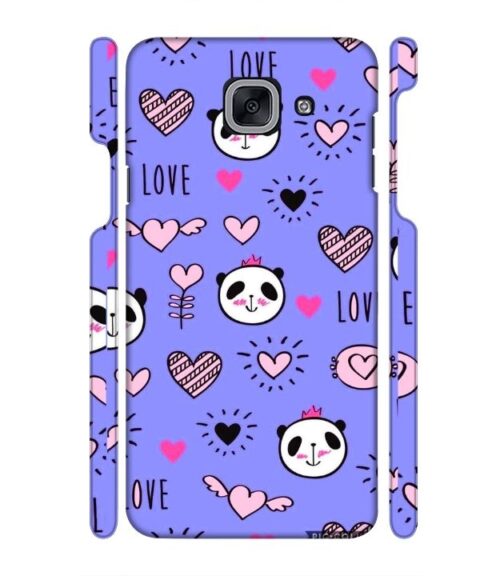 Love text with panda emoji Samsung Galaxy J7 Max Mobile Cover