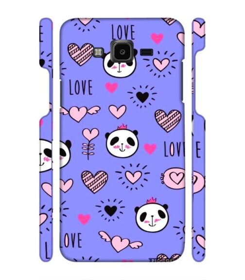 Love text with panda emoji Samsung Galaxy J7 (2016) Mobile Cover