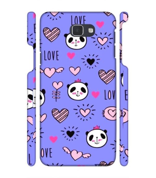 Love text with panda emoji Samsung Galaxy J7 Prime Mobile Cover