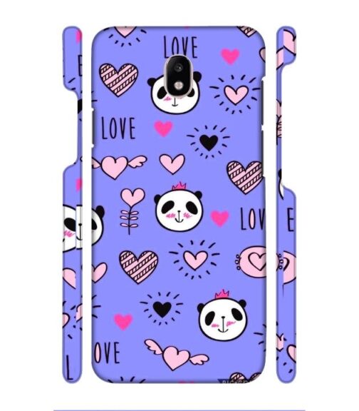 Love text with panda emoji Samsung Galaxy J7 (2017) Mobile Cover