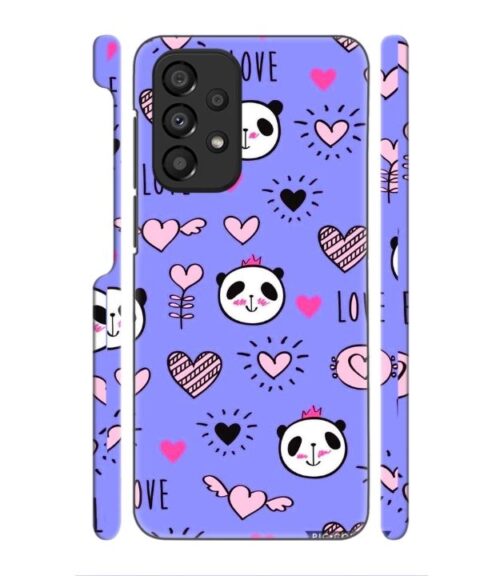 Love text with panda emoji Samsung Galaxy A53 5G Mobile Cover