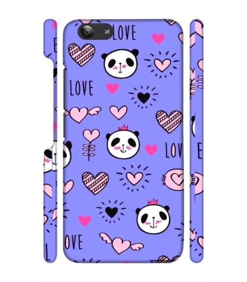 Love text with panda emoji Vivo Y53 Mobile Cover