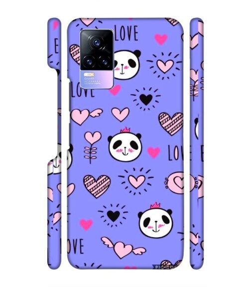 Love text with panda emoji Vivo Y73 Mobile Cover