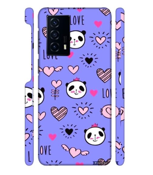 Love text with panda emoji Vivo V23 E (5G) Mobile Cover