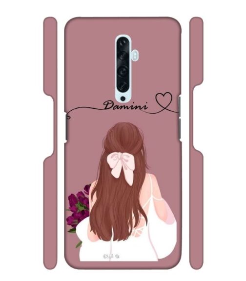 Sweet girl with back pose Customize Text Oppo Reno 2Z Mobile Cover