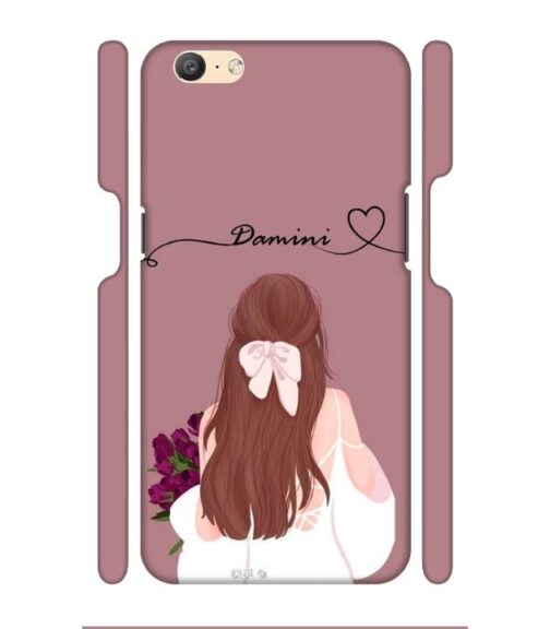 Sweet girl with back pose Customize Text Oppo A71 Mobile Cover