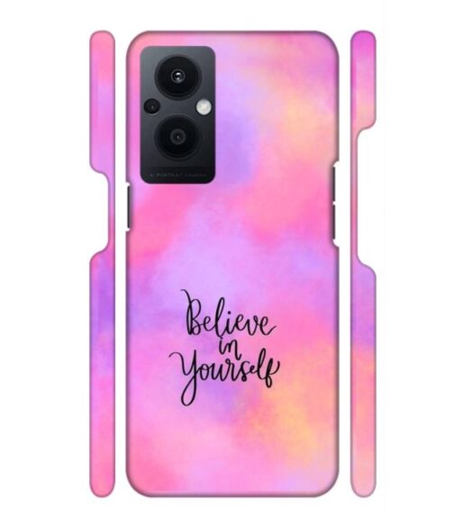 Colorfull background with text (Believe in youself) Oppo F21S Pro 5G Mobile Cover
