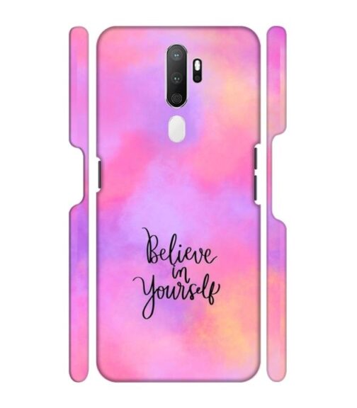 Colorfull background with text (Believe in youself) Oppo A9 (2020) Mobile Cover