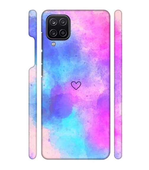 lineart of heart with smokie color Samsung Galaxy A12 Mobile Cover