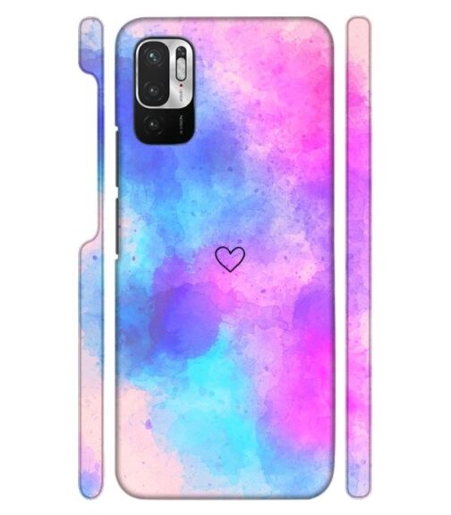 lineart of heart with smokie color Redmi Note 10 T 5G Mobile Cover