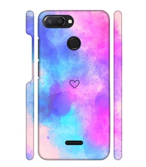 lineart of heart with smokie color Redmi 6 Mobile Cover