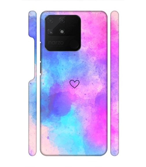 lineart of heart with smokie color Realme Narzo 50A Mobile Cover