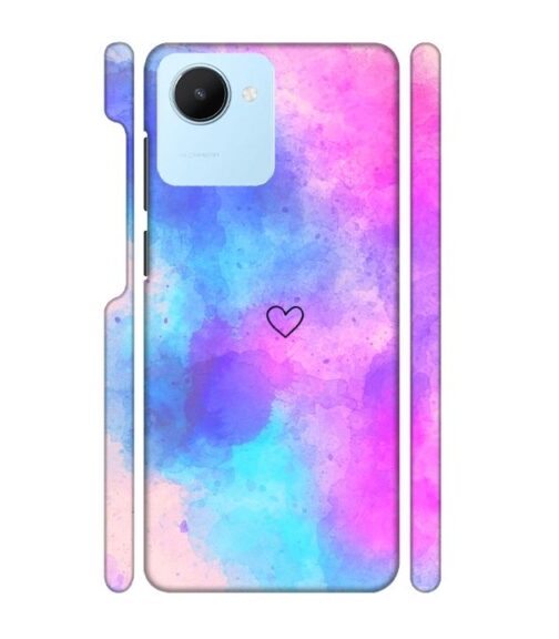 lineart of heart with smokie color Realme C30 Mobile Cover