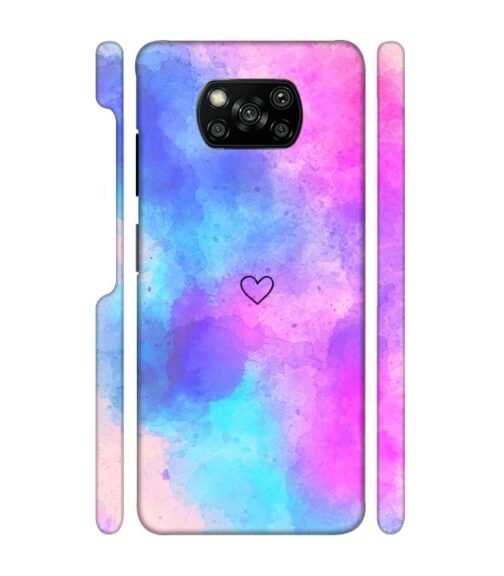 lineart of heart with smokie color Poco X3 Mobile Cover